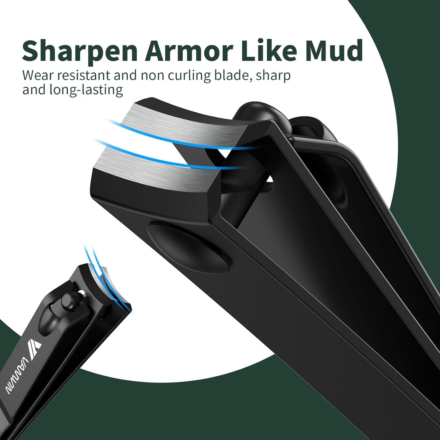 test-German Nail Clippers for Men, Nail Clipper Set (4-Pack) Ultra Sharp Matte Stainless Steel Fingernail & Toenail Clippers with Glass Nail File, Nail Cutter Stocking Stuffers for Men Women Black