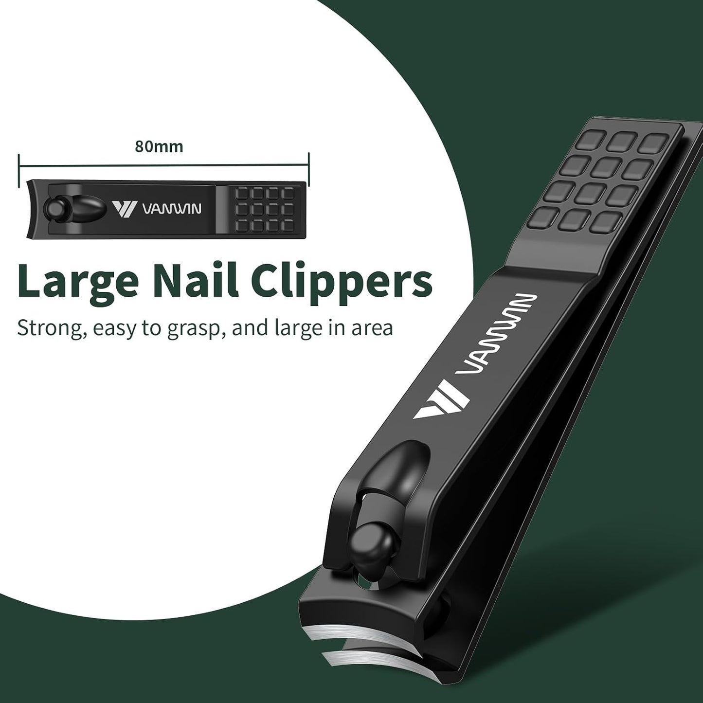test-German Nail Clippers for Men, Nail Clipper Set (4-Pack) Ultra Sharp Matte Stainless Steel Fingernail & Toenail Clippers with Glass Nail File, Nail Cutter Stocking Stuffers for Men Women Black