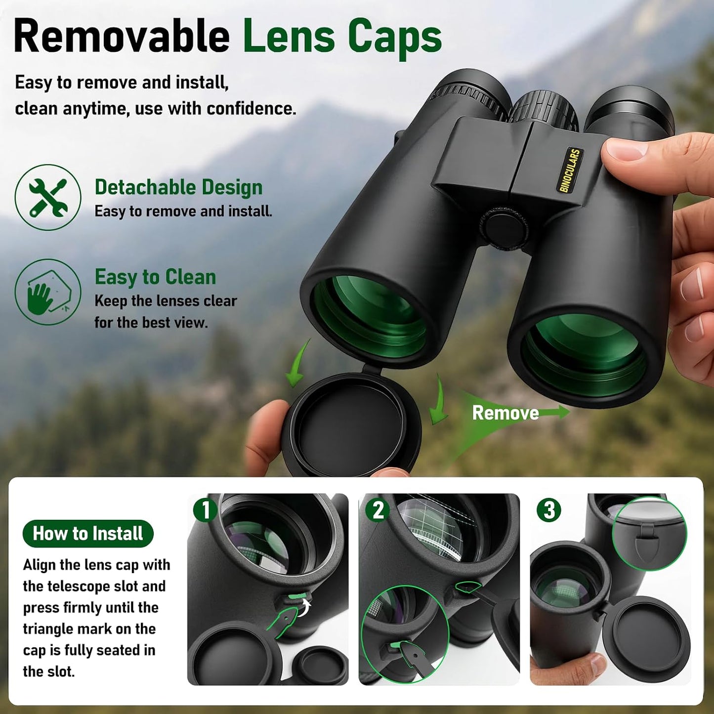 12x42 Binoculars for Adults, High Powered Binoculars with Large Eyepiece, Lightweight HD BAK4 Prism for Bird Watching, Travel, Hunting, Camping, Sports
